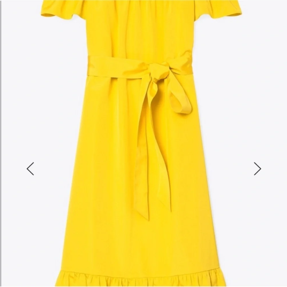 Tory Burch smocked shoulder dress - flaming yellow - Picture 5 of 15